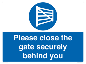 Please close the gate securely behind you